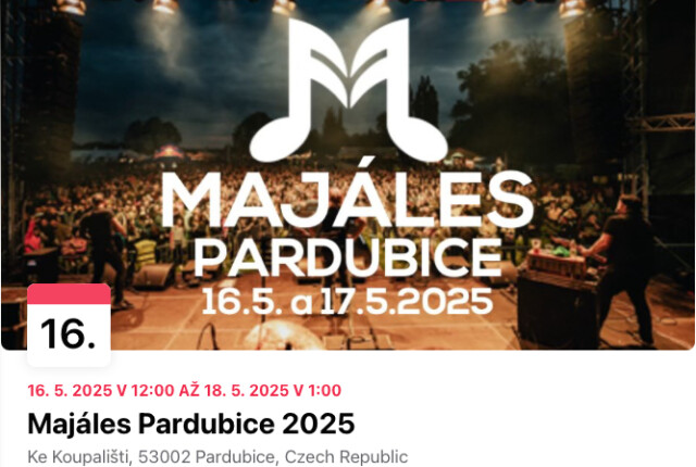 Majáles Pardubice 2025 (nová událost na FB)